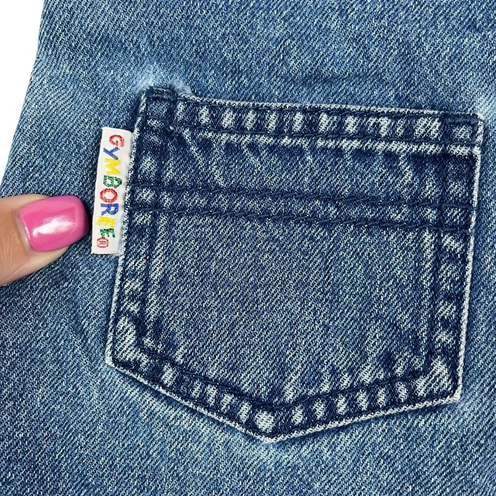 Vintage Gymboree Infant Denim Overalls Space Rocket 